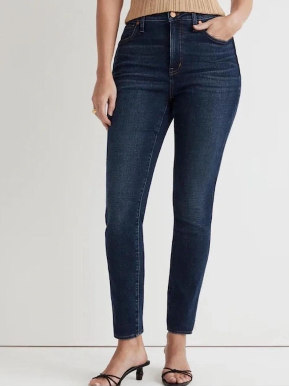 Madewell 27 High Rise Dark Blue Wash Skinny Jeans